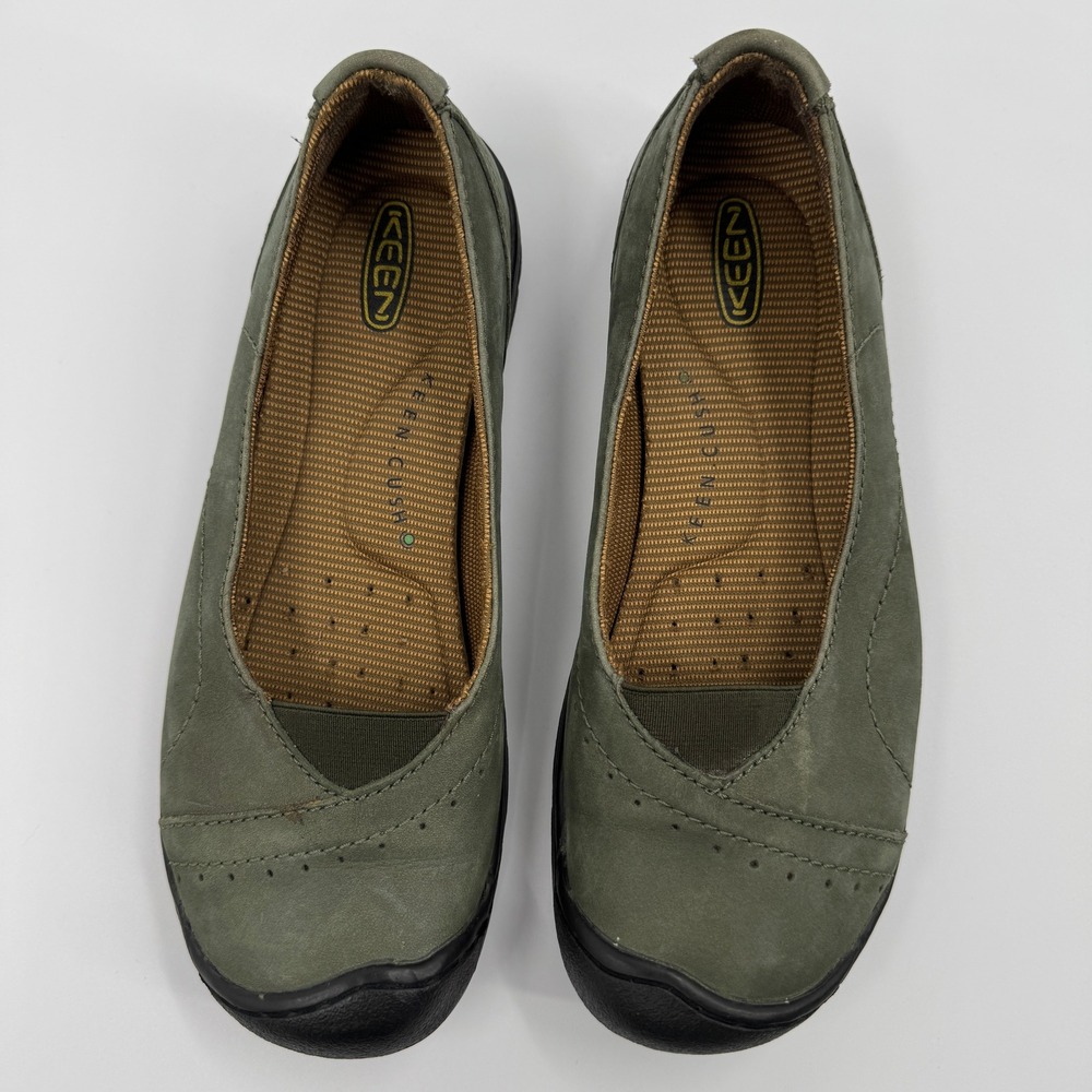 KEEN Presidio MJ Olive Green Nubuck Leather‎ Flats Comfort Shoes Womens 8 - Picture 2 of 14